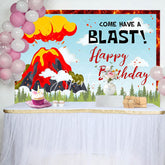 Aperturee - Come Have A Blast Volcano Eruption Birthday Backdrop